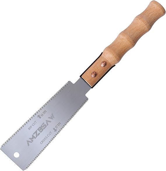 AMZBSAW Cross Cut Saw, 13 in, Three-Side Grinding, High-Speed Steel, Wooden Handle with Hand Saw