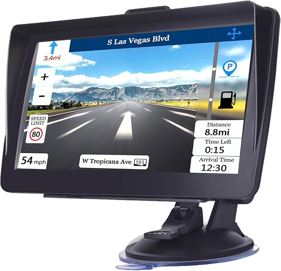 7 Inch Car Truck GPS Navigator, 2026 Latest Maps, Voice Speeding Warning