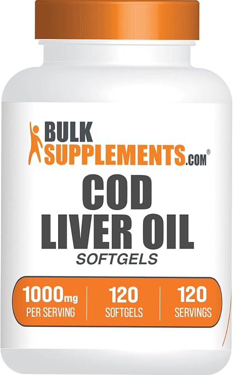 Cod Liver Oil Softgels - Cod Liver Supplement, Nutritional Supplement - Gluten Free, 1 Softgel per Serving (1000mg), 120 Count (Pack of 1)