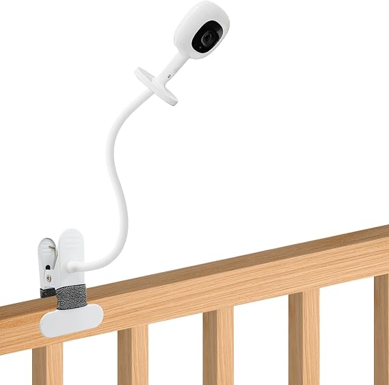 Baby Monitor Mount for Nanit Pro & Flex Stand, 15.7 Inch | Fits Nanit Pro & Flex Stand; 15.7" flexible gooseneck, 1/4" screw mount, tool-free clamp installation.