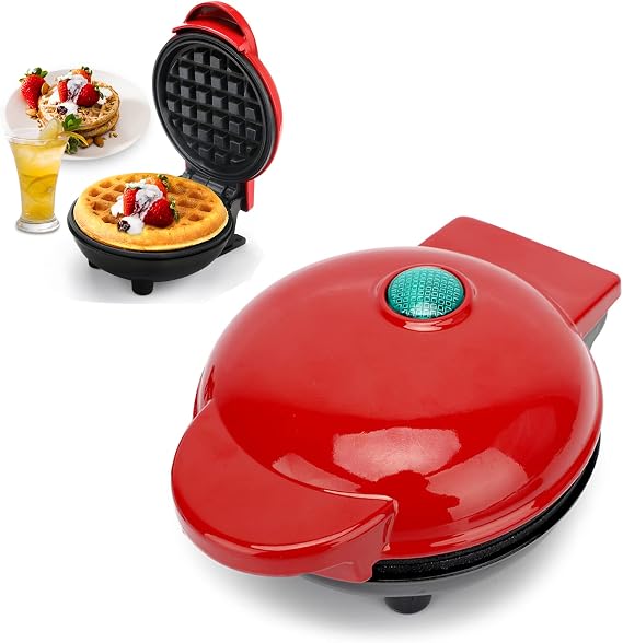 RANJIMA Mini Waffle Makinesi, Yapışmaz Kaplamalı Waffle Makinesi, Klasik Waffle Makinesi, Ev Krep Makinesi, Elektrikli Waffle Makinesi, Mini Burger, Belçika Waffle, Kurabiye, Krep için