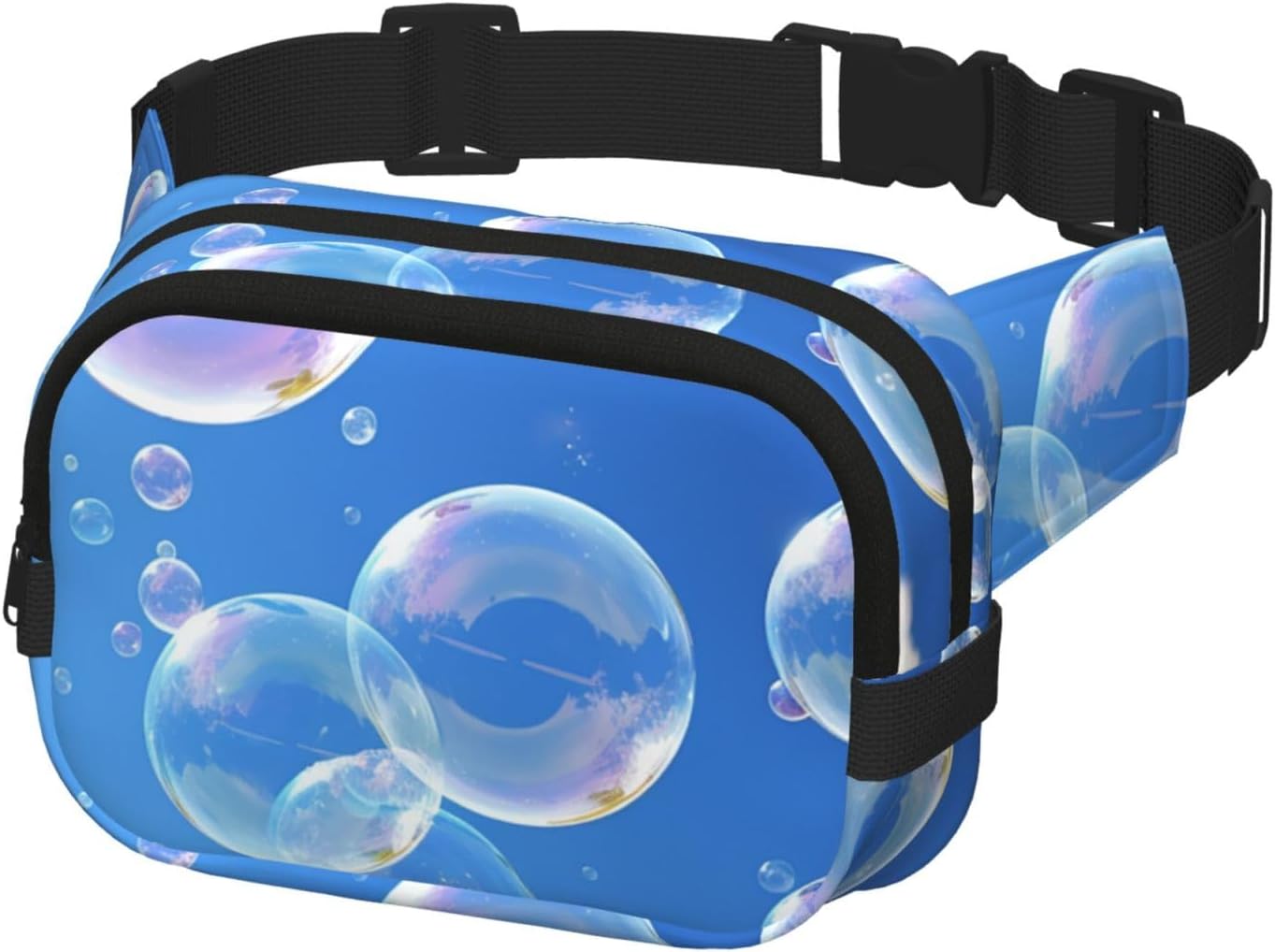 Waist Pack for Men Women Crossbody Belt Bag bubbles blue sky Waist Bag Travel Fanny Pack Bum Bags