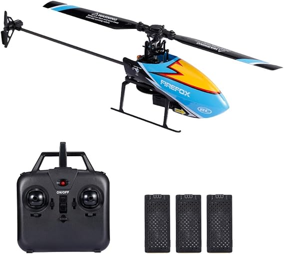 GoolRC C129 RC Helicopter for Adults, 4 Channel 2.4Ghz Remote Control Helicopter with 6-Axis Gyro, Aileronless RC Aircraft with Altitude Hold and 3 Batteries (Blue)