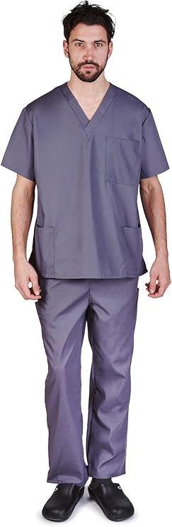 Men Scrub Set Medical Scrub Top and Pants