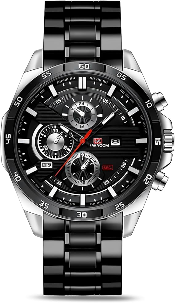 OFFCUP Mens Watches, 50MM Waterproof Stainless Steel Watch for Men
