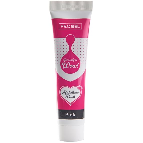 Rainbow Dust ProGel Concentrated Food Colour, Pink Colouring Gel For Baking and Cake Decorating, 25g Tube