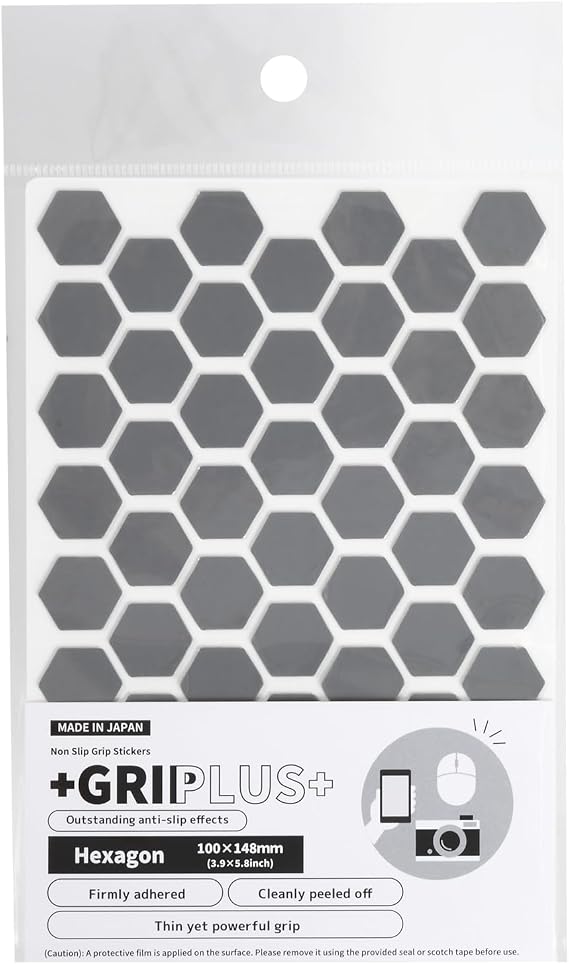 Non Slip Grip Stickers Hexagon, Gray, 100148mm(3.95.8") Reusable Adhesive Pad for Desk, Phone, Mouse, Office, Multi-Purpose