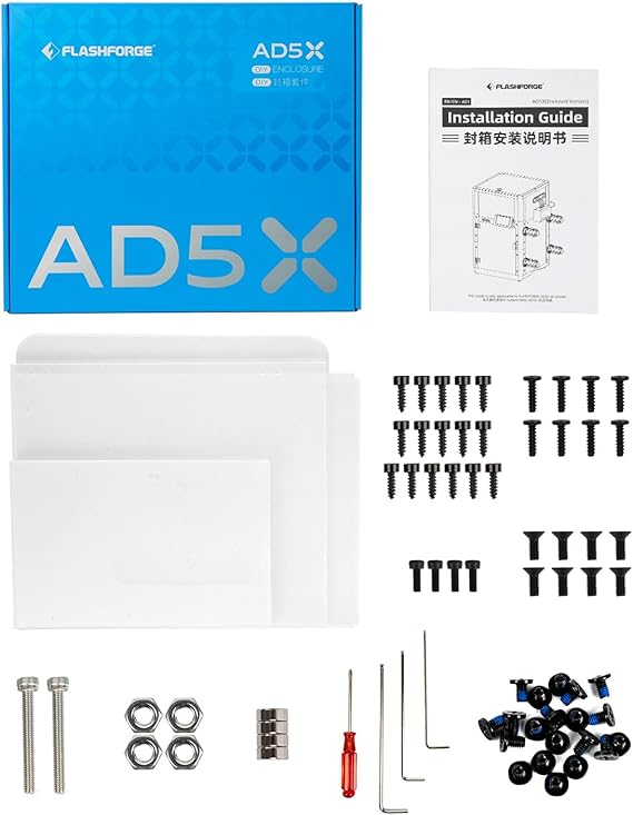 FLASHFORGE AD5X Enclosure Kit, DIY Colors & Style, Optimized Design, Reduced Noise and Odor, Suitable for High-Temperature Filament Printing