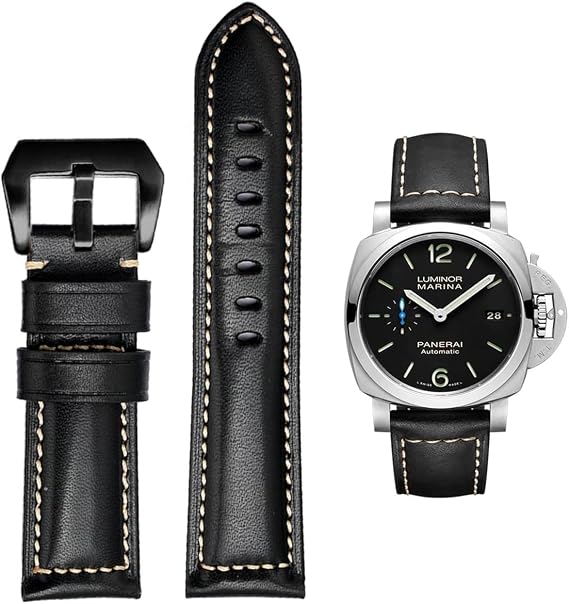 Watch Strap Leather for Panerai Strap 22mm 24mm 26mm Leather Vintage Military Watch Strap Watch Band Relacement Band for Panerai Men