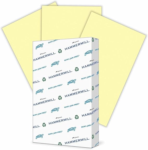 International Paper Company 103358 Multipurpose Paper, 20lb., 8-1/2-Inch x14-Inch, Canary