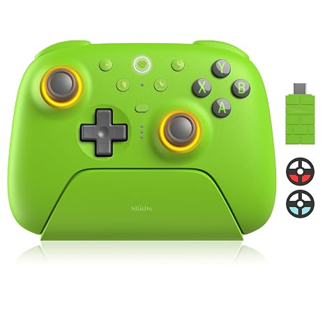 LONGYI 8BitDo Ultimate 2 Wireless Controller with TMR Joysticks for Windows and Android Gaming Controller with Switchable Hall Effect/Tactile Triggers RGB Fire Ring 8Speed Wireless Tech Charging für Windows und Android mit Umschaltbaren Hall Effekt/Taktiltriggern RGB-Feuerring 8Speed Wireless Tech Ladestation