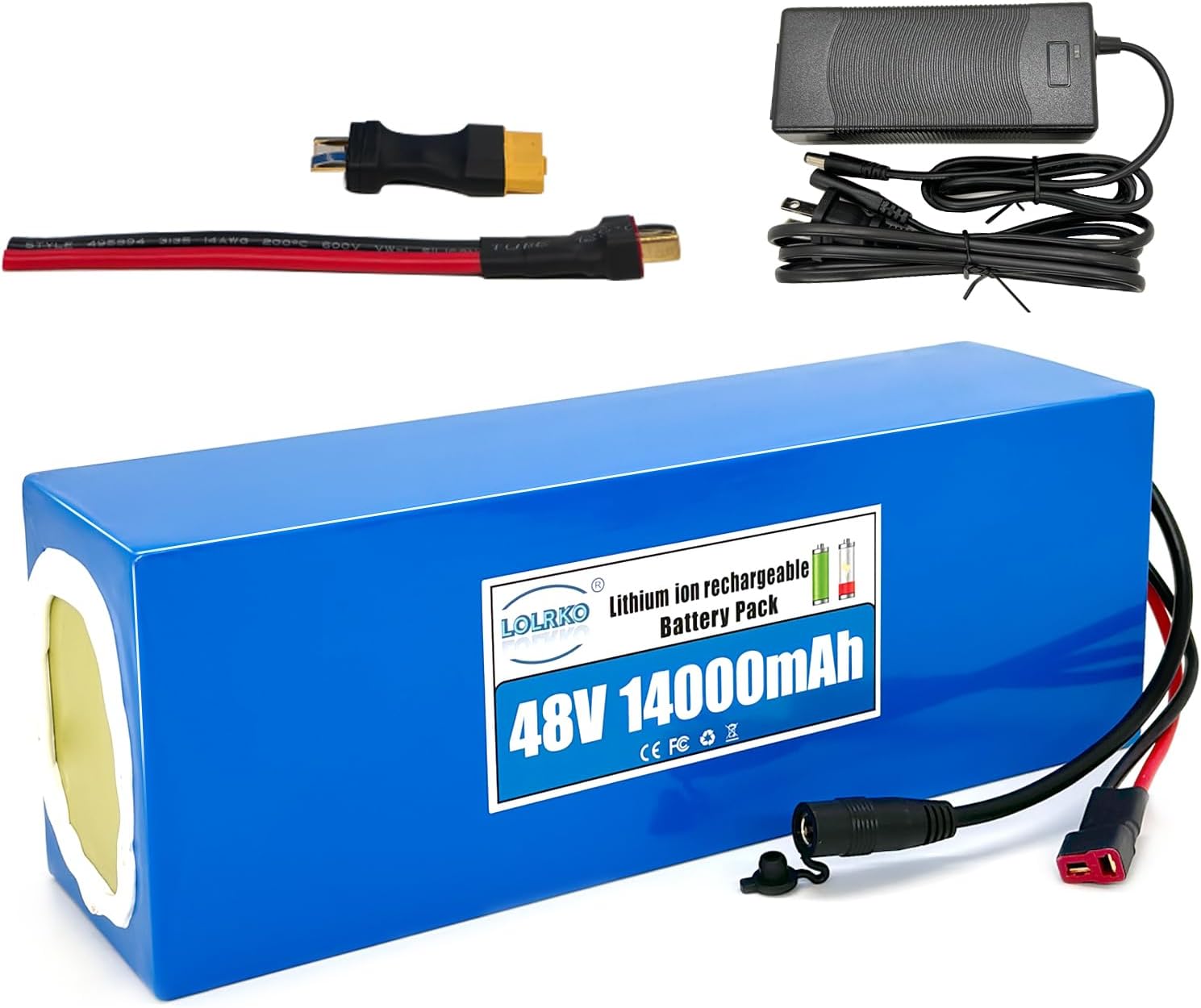 48V Ebike Battery Built-in 20A BMS,Waterproof Design,Brave The Heat and Cold,1000 Cycles,for 250W 350W 500W 750w Motor,Perfect for Electric Bike48V 14000mAH Battery with Charger