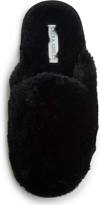 Laura Ashley Ladies All Over Plush W/Memory Foam Slippers