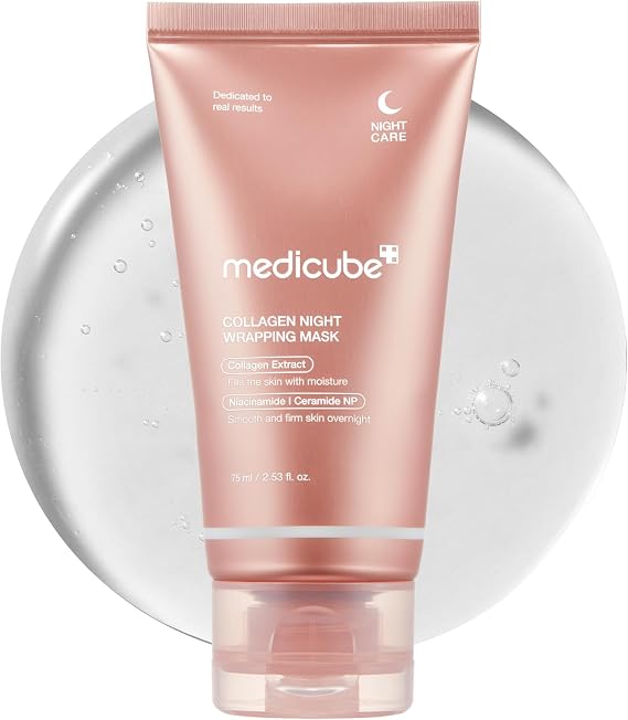 medicube Wrapping Mask Collagen - Overnight Peel Off Facial Mask | Elasticity & Hydration Care, Reduces Sagging & Dullness - Hydrolyzed Collagen for Glowing Skin, Korean Skin Care, 2.53 fl.oz