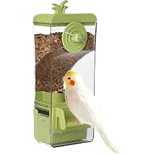 Automatic Bird Feeder for cage, Easy to Clean, Hanging Large Capacity, Clear Bird feeders for Window Viewing (Green)