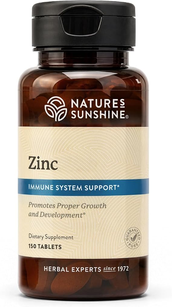 Nature's Sunshine Zinc 25mg, 150 Tablets | Helps Strengthen the Immune System by Providing 167% of the Daily Value of Zinc