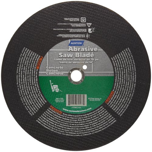 Norton Concrete High Speed Reinforced Abrasive Cut-off Wheel, Type 01, Silicon Carbide, 1 Arbor, 16 Diameter x 18 Thickness, Grit 24 Pack of 1