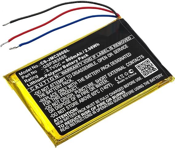 800mAh/3.7V Replacement Battery for Clip 2 CLIP2BLKAM CS056US Clip 2 an P04405201 GSP383555