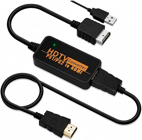 PS2 to HDMI Adapter for PS1/PS2, HD Converter with 4:3/16:9