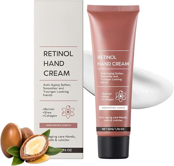 Retinol Anti-Aging Hand Cream, Firming Hand Lotion with Shea Butter & Collagen, Relief Intense Moisture Hand Cream for Aging & Dry Cracked Hands, Care & Protects Skin, Nails & Cuticles
