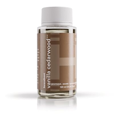 Homedics SereneScent Waterless Diffuser Oil Vanilla Cedarwood, Natural & Clean Home Fragrance, 120ml, for Relaxing & Cozy Home Ambiance, Compatible with SereneScent Diffusers, Easy Twist Plug & Play