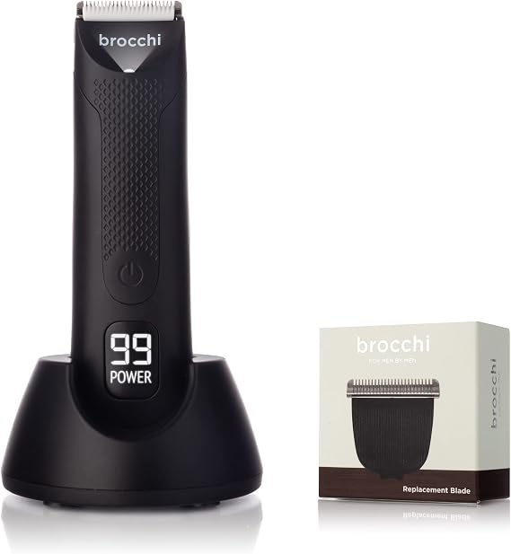 Brocchi Cutting Edge USB Waterproof Trimmer - Face and Body Hair Trimmer - Waterproof Hair Clippers - Electric Razor for Men - Beard and Nose Hair Trimmer - USB Charger (Trimmer with 1x Blade)