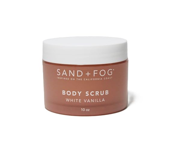 SAND + FOG White Vanilla Body Scrub, California Coast Inspired, 10 oz