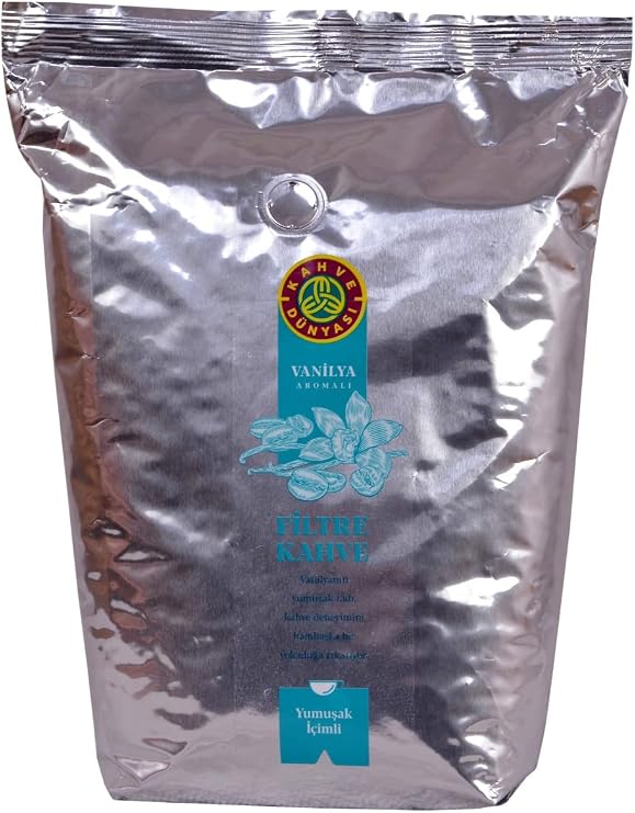 Coffee World Vanilla Flavored Filter Coffee Roasted Beans 1 kg