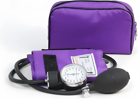 Professional Aneroid Sphygmomanometer, Blood Pressure Monitor with Adult Cuff & Carrying Case Accurate, Portable, Clinically Validated for Home & Medical Use (Purple)