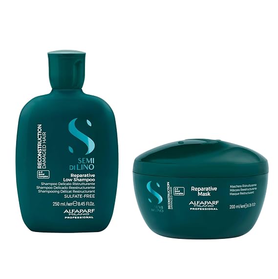 Alfaparf Milano Semi di Lino Reconstruction Bond Repair Shampoo + Mask Set