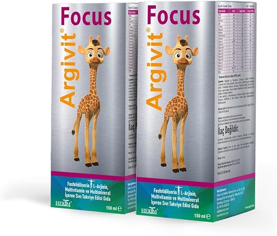 Argivit Focus Syrup 150 ml 2 Pack - Orange and Vanilla Flavored