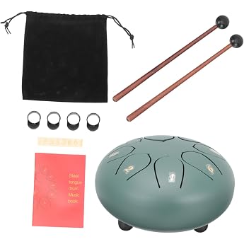 BESPORTBLE Steel Tongue Drum 6 Inch 8 Tone Hand Drum Musical Instrument Essential Drum for Adults and Children Yoga Meditation Learning Toy