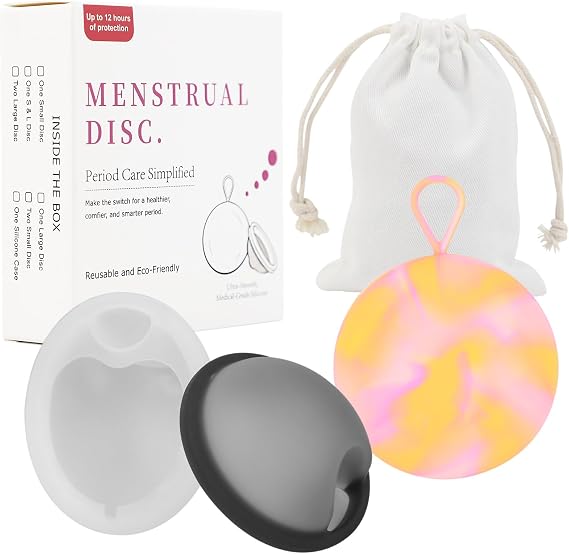 Menstrual Cups,2 Reusable Menstrual Cup, Period Cup Easy to Clean&No Boiling Needed,Leak Proof & Lasts up to 12 Hours, Sustainable Period Disc Alternative to Menstrual Cups, Tampons and Pads