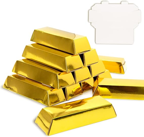 Pack of 30 Gold Bar Candy Boxes Gift Box for Gold Coins Chocolate