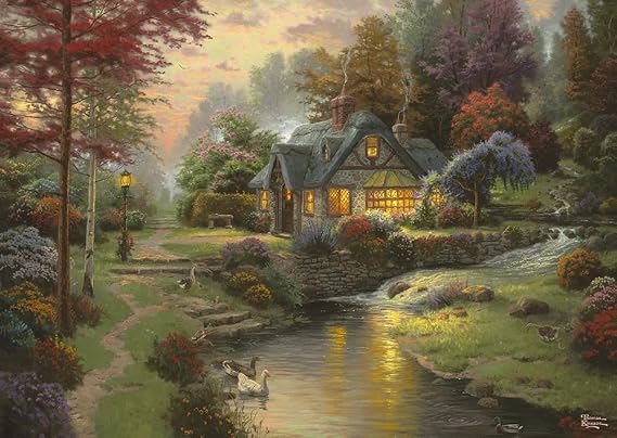 Schmidt Spiele | Thomas Kinkade: Stillwater Cottage (1000pc) | Puzzle | Ages 12+