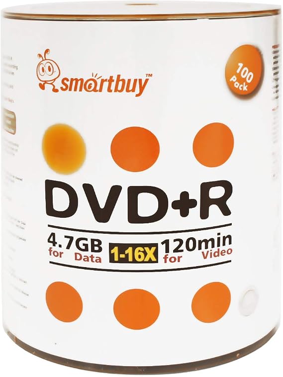 Smart Buy 1200 Pack DVD+R 4.7gb 16x Logo Top Blank Disc, 1200 Disc 1200pk
