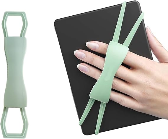 TORMEN Hand Strap for Kindle Tablets, Anti-Slip E-Reader Grip, Green