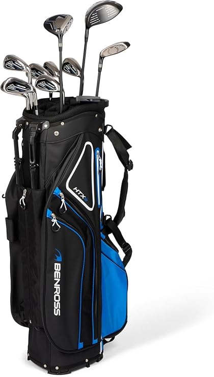 Benross By American Golf HTX2 Golf Clubs Full Set with Hybrid Bag, Driver, Fairway Wood, Hybrid, Irons 5-SW, Mallet Putter - Graphite Shafts, All-Weather Grips, Golf Club Sets for Men