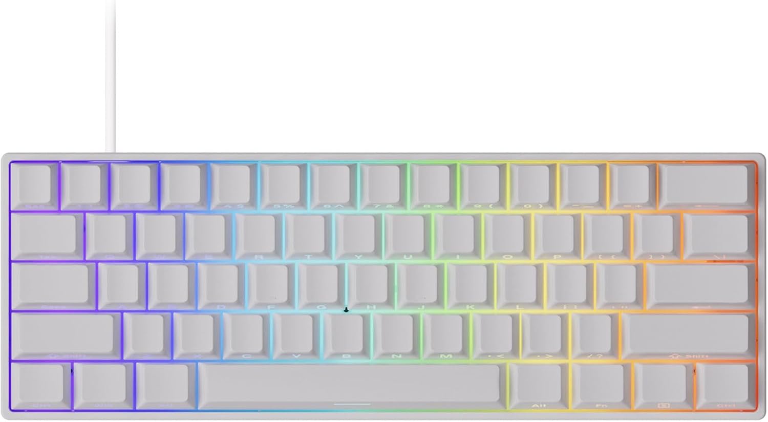 FUN60 Pro SP Wired Model, HE Sensor, 0.0004 inch 0.01 mm, Rapid Trigger Compatible, Magnetic Switch, Akko Glare Magnetic Switch, English Layout, Numeric Keypadless, Side Print, Wired 8K,