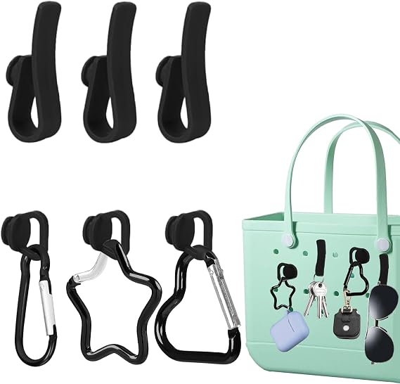 AUDTOPE Bogg Bag Accessories, 6Pcs Key Holder Compatible for Bogg Bag Insert Carabiner Keychain for Beach Bag Bogg Bag Charms