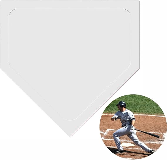 Baseball Home Plate Throw Down Baseball Bases, Throw Down Rubber Bases for Baseball Softball Practice Pitching Hitting Training Equipment - Portable Backyard Baseball, Softball, Kickball Bases