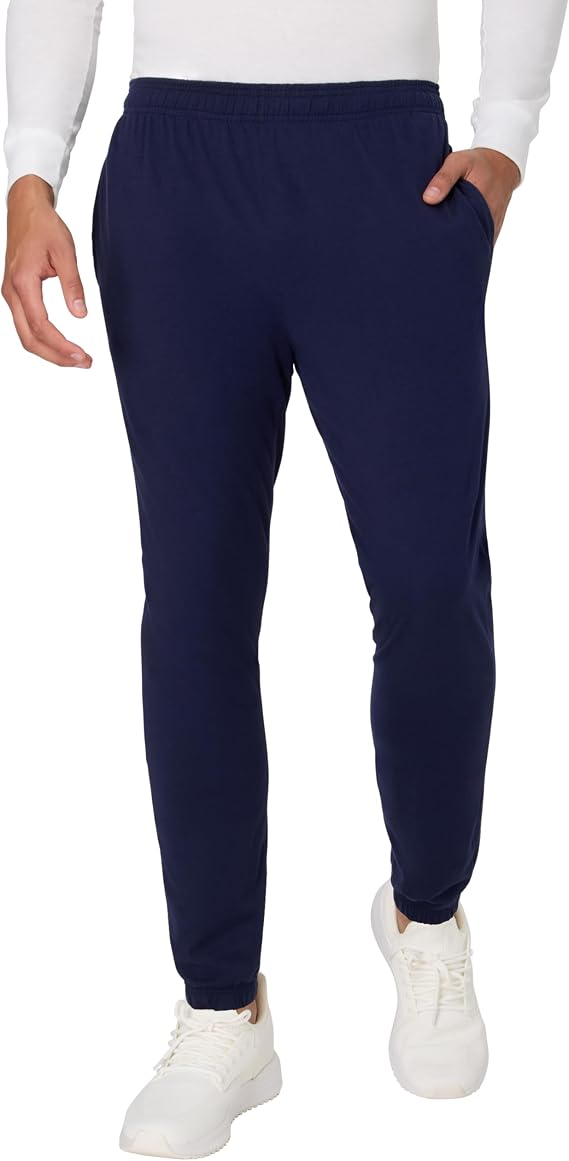Hanes Men's Lightweight Cotton Jersey Cinch Pant and Open Bottom Pants - Loungewear with Pockets - Drawstring - 29" or 31"