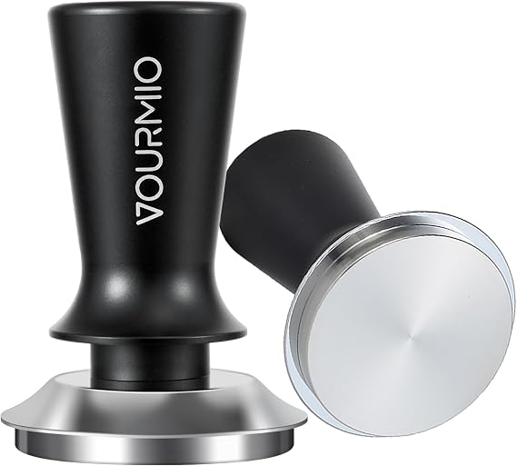 54mm Espresso Tamper - Calibrated Coffee Tamper with Spring Loaded 30lb Pressure, Stainless Steel Tamper for Barista, Compatible with 53mm/54mm Breville Portafilter, Black