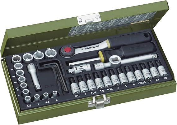 PROXXON (23080 36 Piece Socket Set with 1/4 inch Square Drive