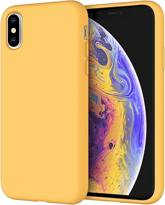 Silicone Matte TPU Case Cover For Apple iPhone XS Max (Yellow)