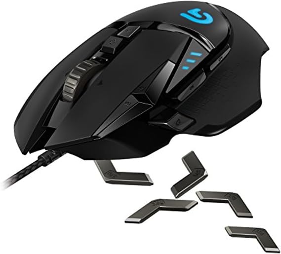 logitech G G502 Proteus Spectrum RGB Tunable Gaming Mouse, 12,000 DPI On-The-Fly DPI Shifting, Personalized Weight and Balance Tuning with (5) 3.6g Weights, 11 Programmable Buttons