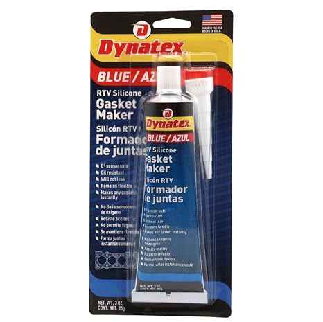 Dynatex 49203 Blue RTV Silicone Gasket Maker, 85g, Single Component RTV, Formed-in-Place Gasketing Compound, Oil and Water Resistant, Remains Flexible, Instant Gasket Maker, Temperature Resistant