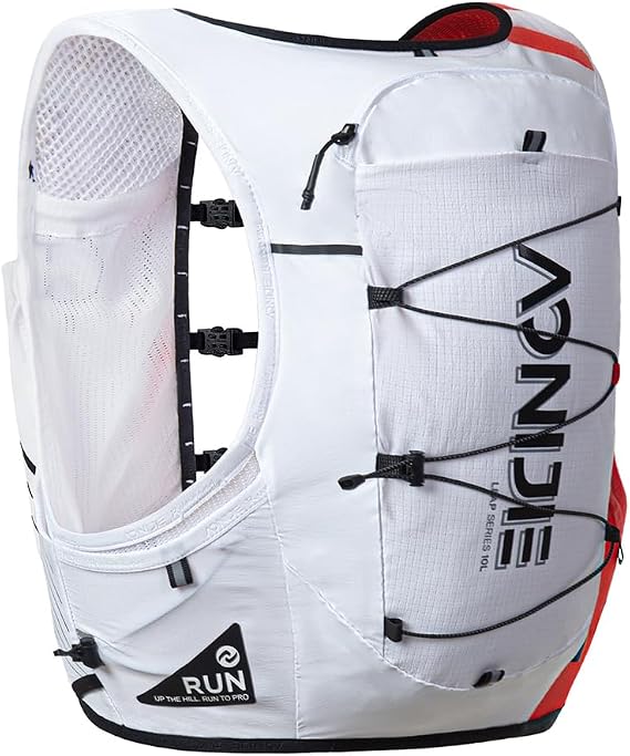 Running Hydration Vest 10L Large Capacity & Fits 6.8 inch Phones,Hydration Backpack for Trail Running,Hiking,Cycling (Black White with 2*500ML,M)