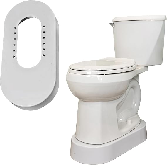 Grande Toilet Riser for Large Base Toilets, 1514" W x 2834" L x 3.5" H - Extra Tall 3.5" Toilet Seat Elevator for Handicap and Elderly, 500 lb Capacity, Easy Install Riser Base