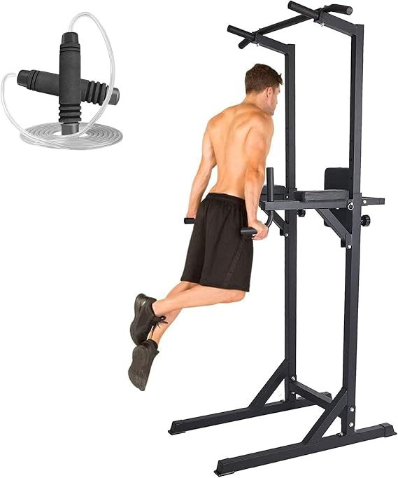 Lucky Tree Pull Up Dip Bar, Adjustable Dip Station, Multi-Function Power Tower Calisthenics Equipment For Home Gym